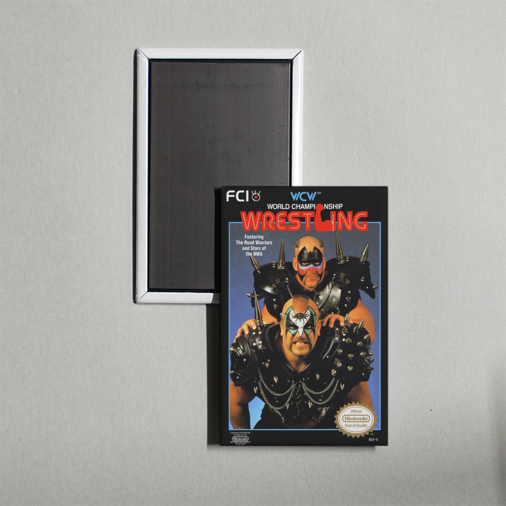 Nintendo NES WCW World Championship Wrestling Mini Video Game Fridge Magnet