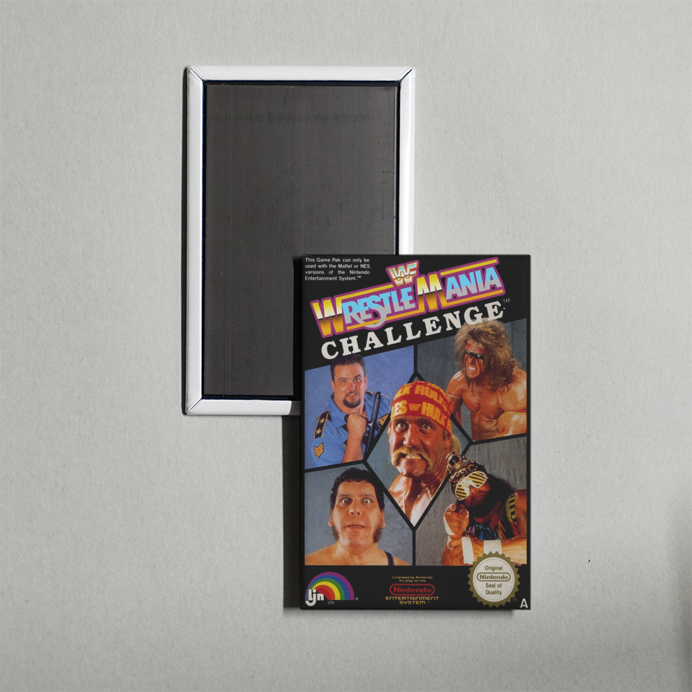 Nintendo NES WWF WrestleMania Challenge Mini Video Game Fridge Magnet