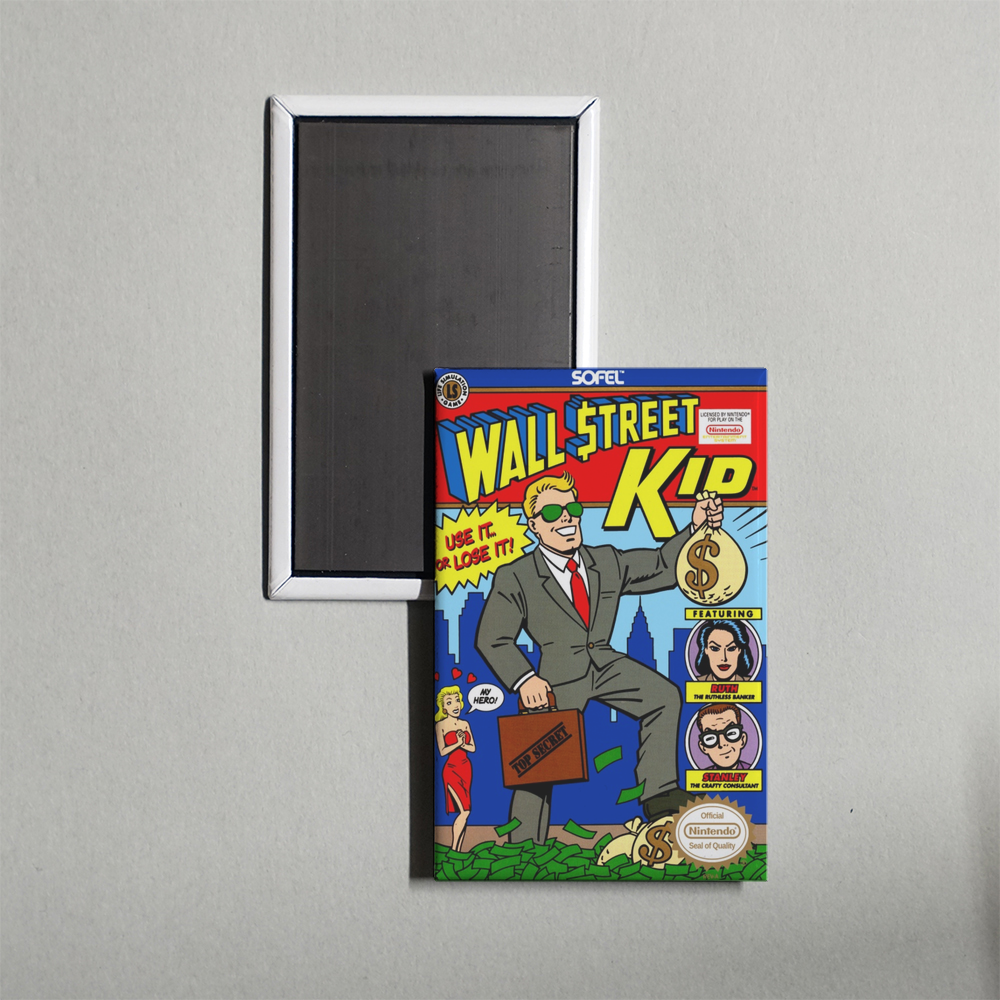 Nintendo NES Wall Street Kid Mini Video Game Fridge Magnet