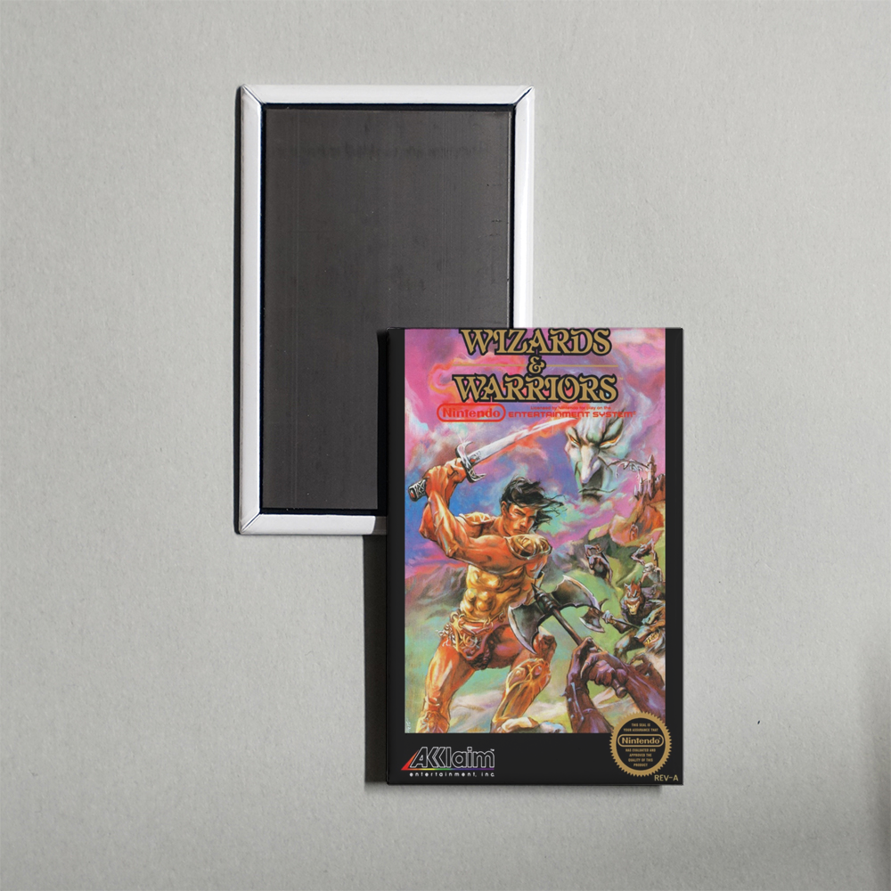 Nintendo NES Wizards Warriors Mini Video Game Fridge Magnet