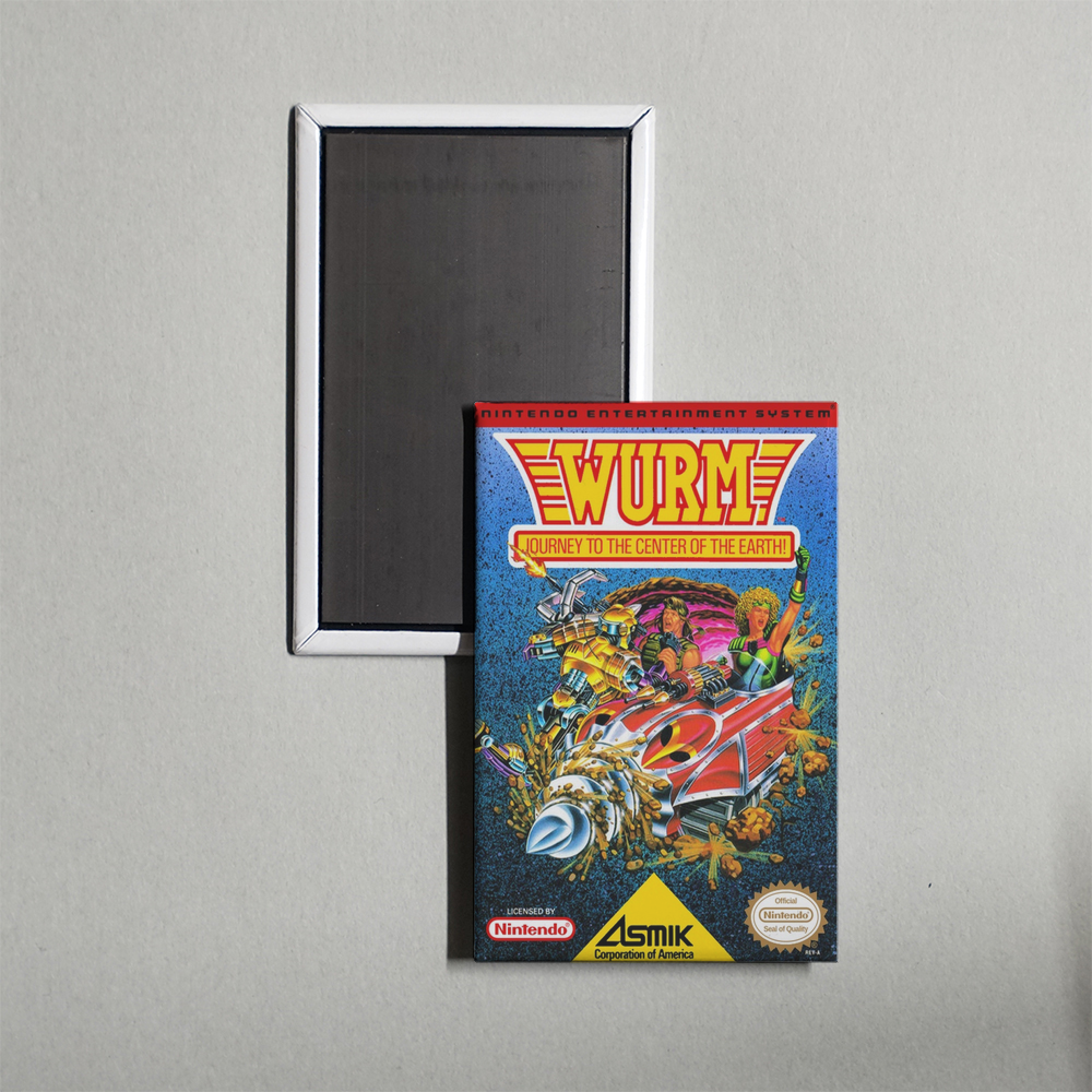 Nintendo NES Wurm - Journey to the Center of the Earth! Mini Video Game Fridge Magnet
