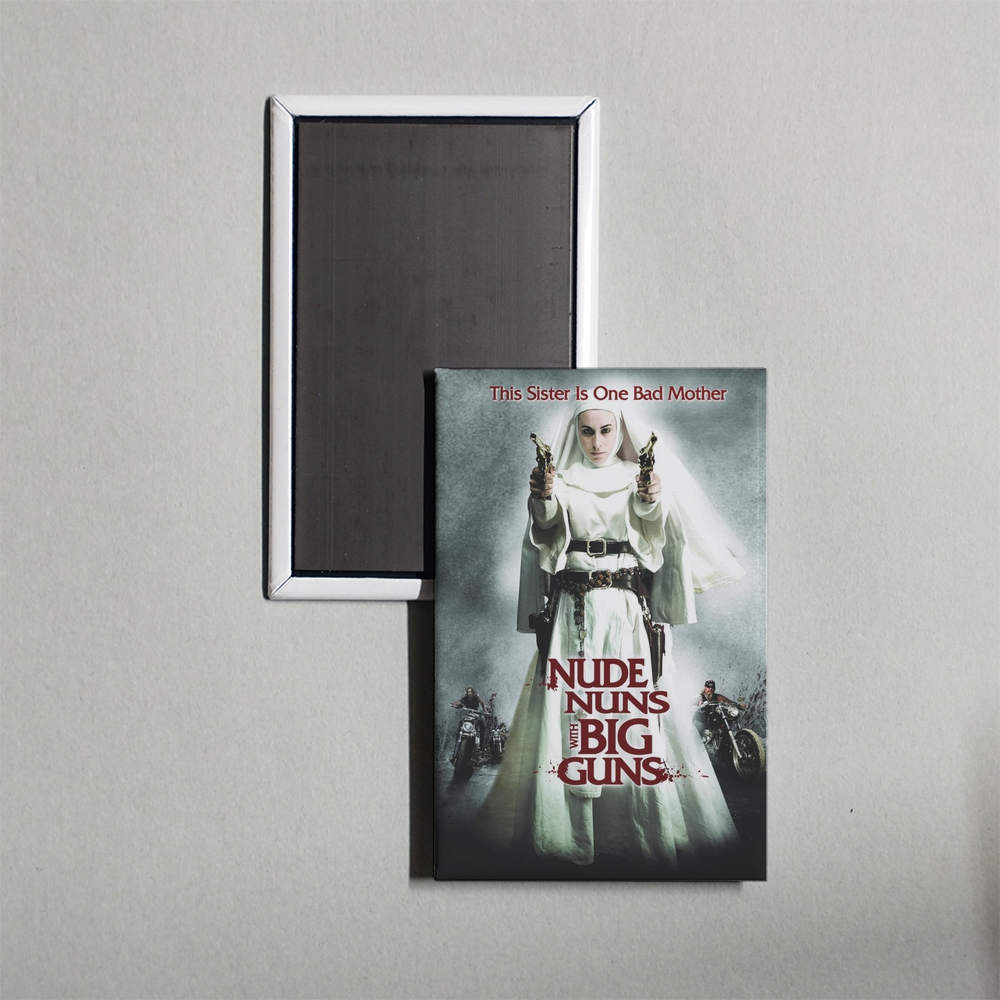 Nude Nuns with Big Guns Mini Movie Fridge Magnet