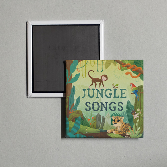 Nursery Rhymes 123 - Jungle Songs Album Cover Fridge Magnet