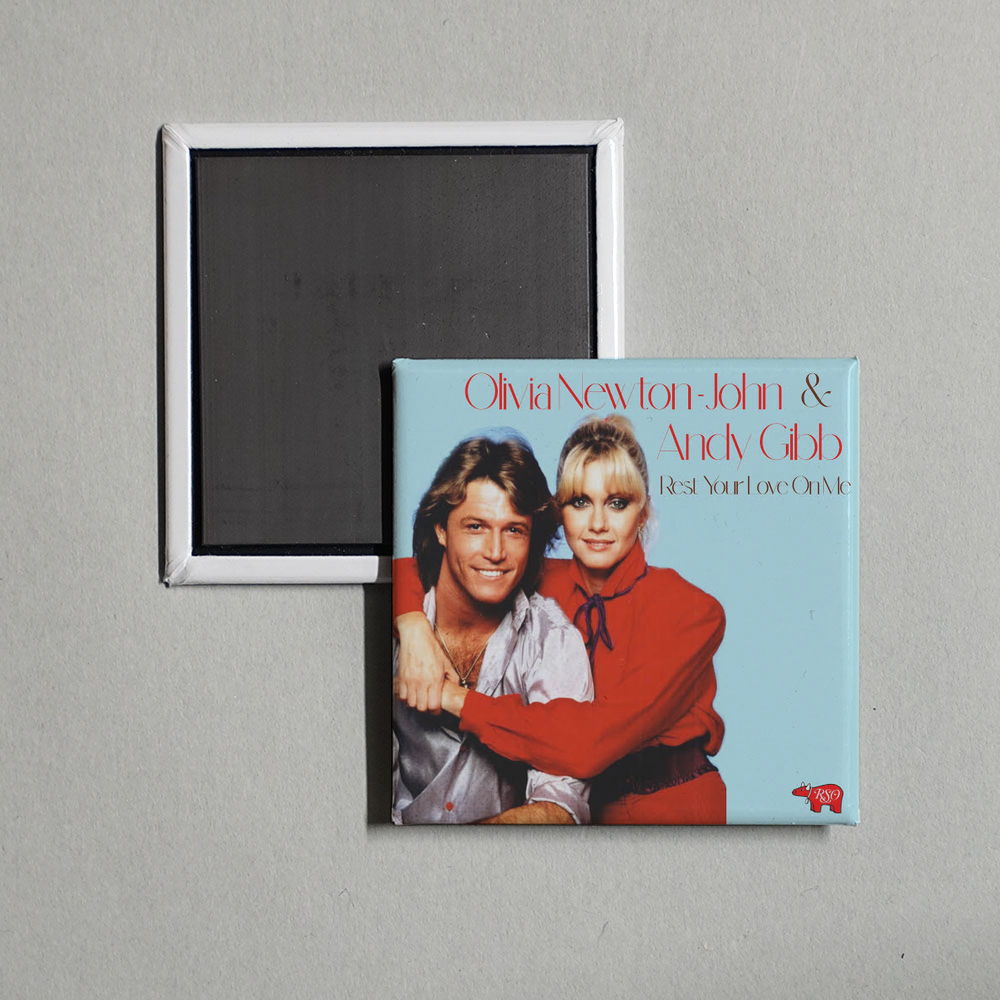 Olivia Newton-John Andy Gibb - Rest Your Love On Me B Album Cover Fridge Magnet