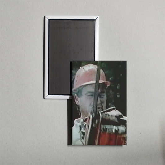 Oregon Presents A Serious Look At Chainsaw Safety Mini Movie Fridge Magnet