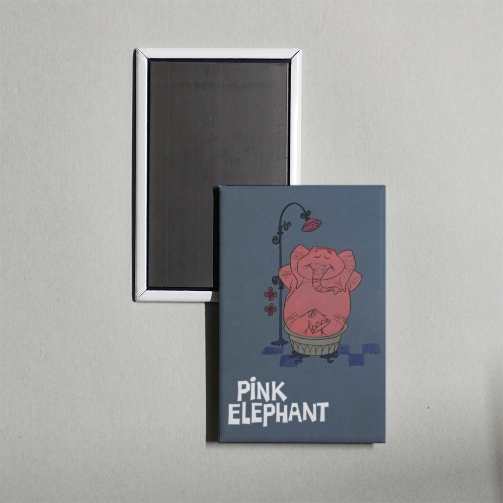 Pink Elephant Mini Movie Fridge Magnet