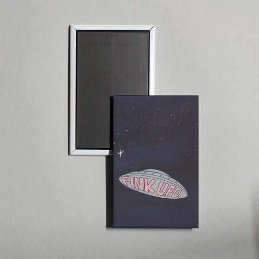 Pink U.F.O. Mini Movie Fridge Magnet