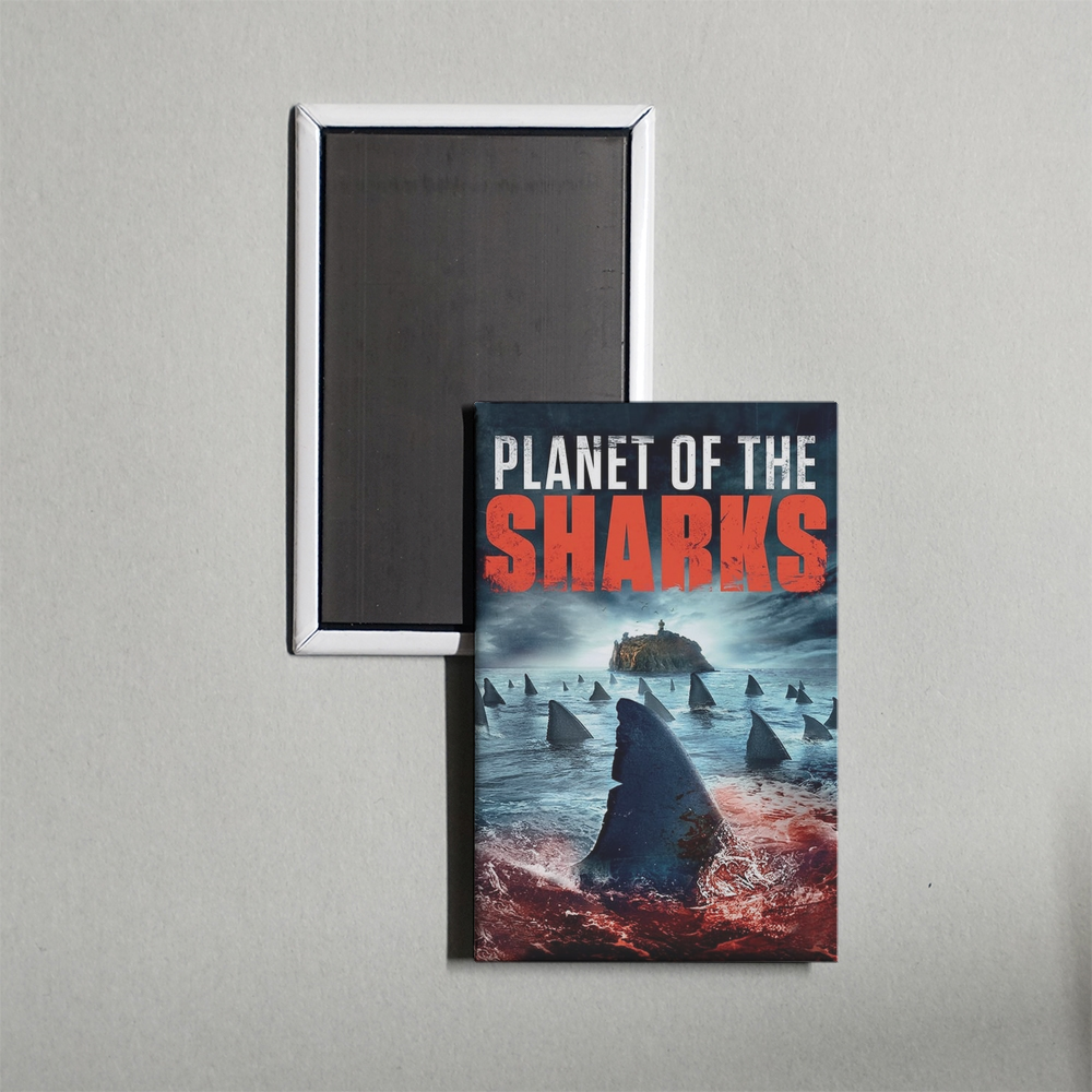 Planet of the Sharks Mini Movie Fridge Magnet