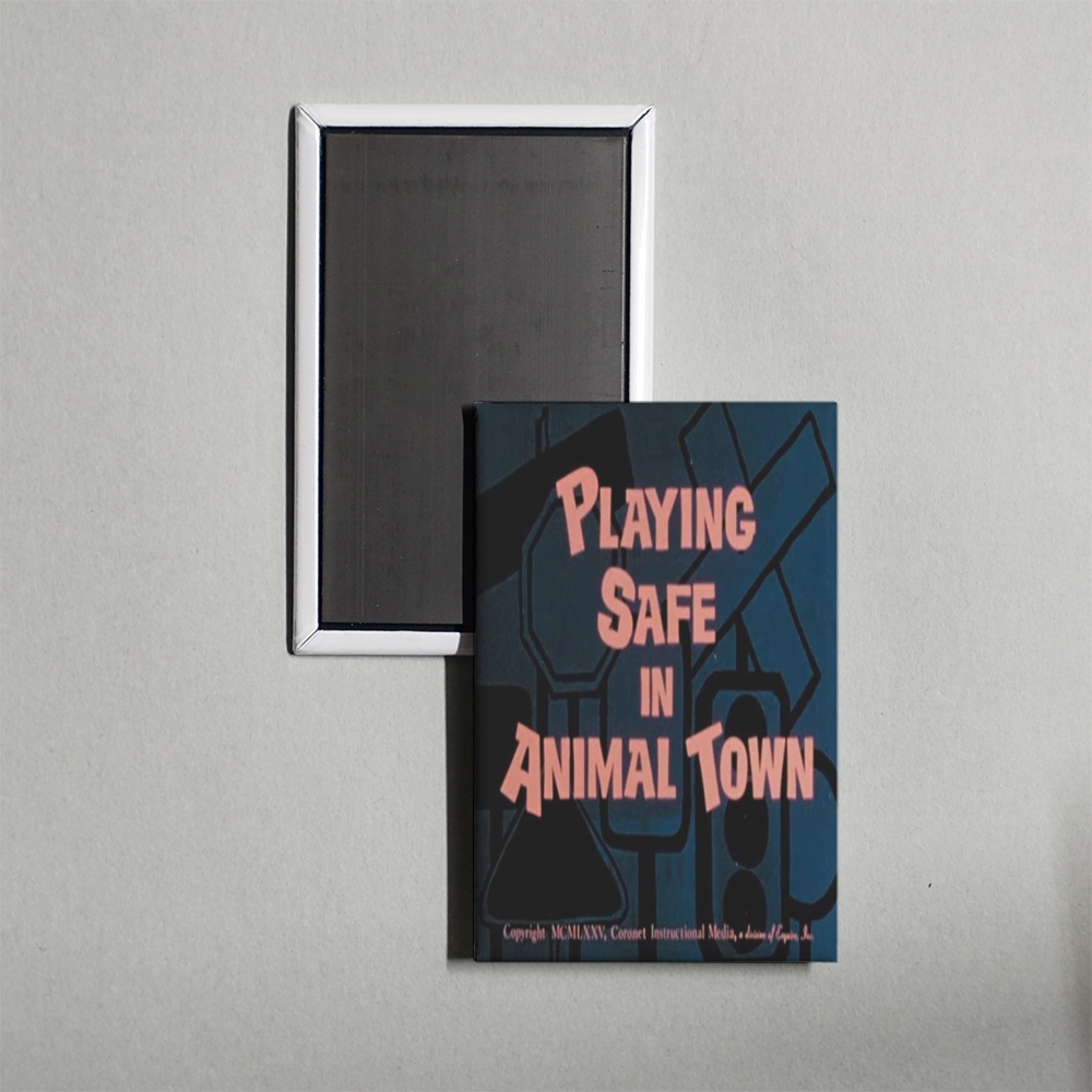 Playing Safe in Animal Town Mini Movie Fridge Magnet