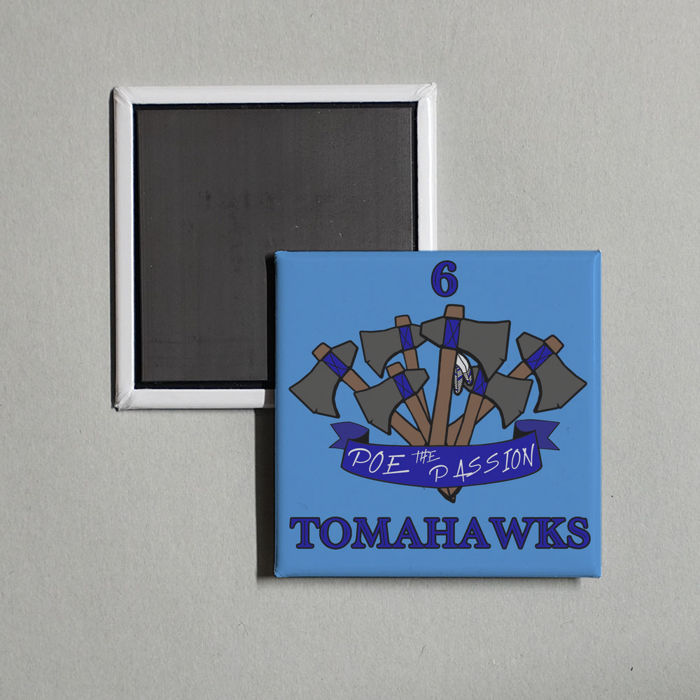 Poe the Passion - 6 Tomahawks Album Cover Fridge Magnet