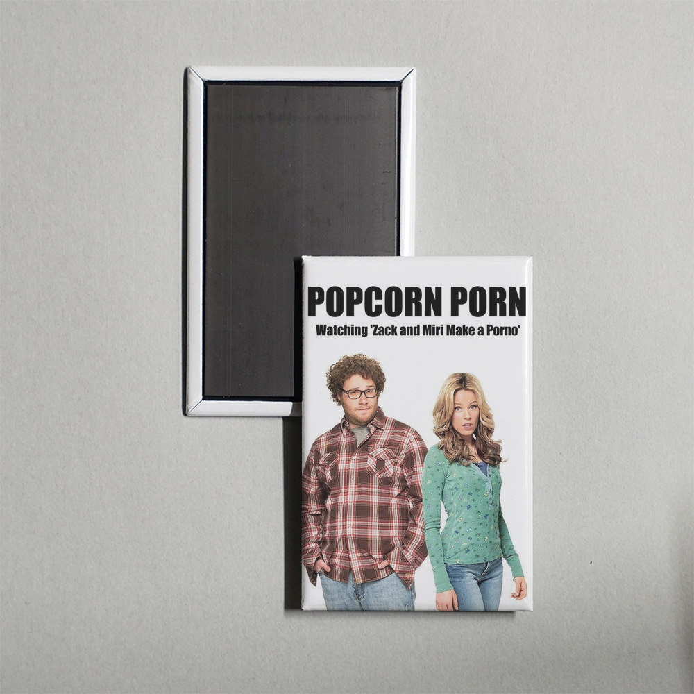 Popcorn Porn Watching 'Zack and Miri Make a Porno' Mini Movie Fridge Magnet