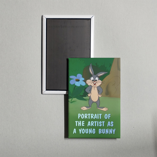 Portrait of the Artist as a Young Bunny Mini Movie Fridge Magnet