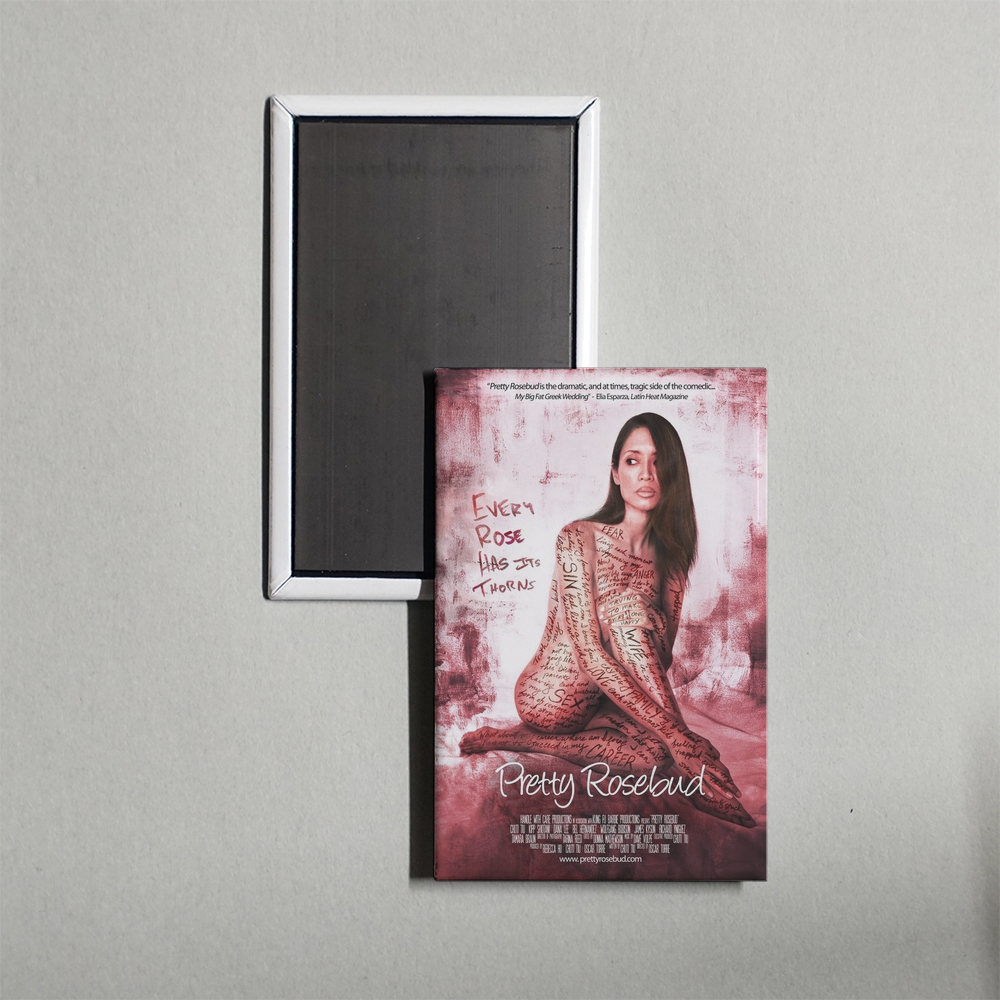 Pretty Rosebud Mini Movie Fridge Magnet