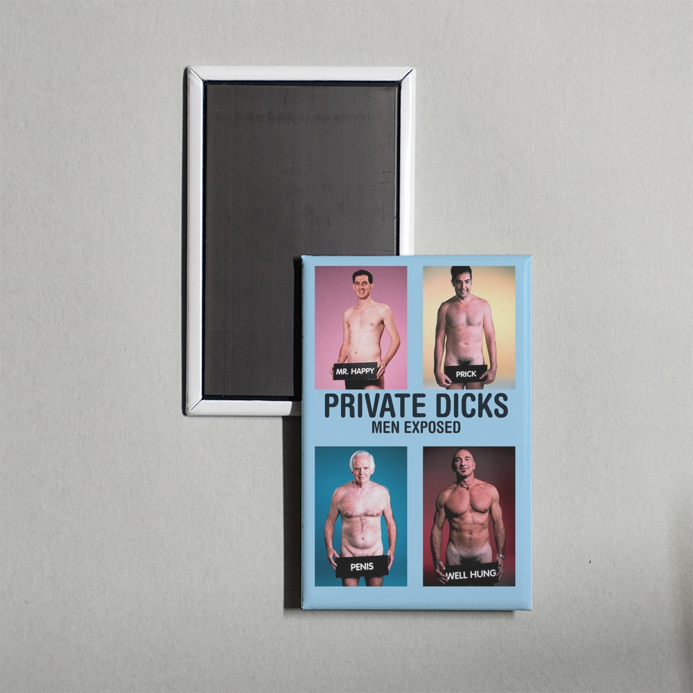 Private Dicks Men Exposed Mini Movie Fridge Magnet