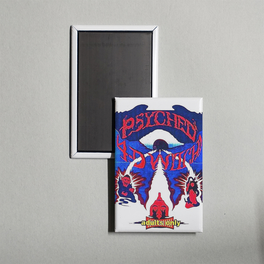 Psyched by the 4D Witch (A Tale of Demonology) Mini Movie Fridge Magnet