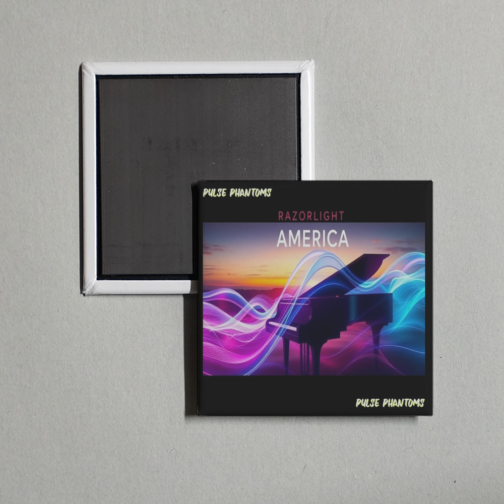 Pulse Phantoms - America (Razorlight - Piano Drum & Bass Remix  A Melodic Journey) Album Cover Fridge Magnet