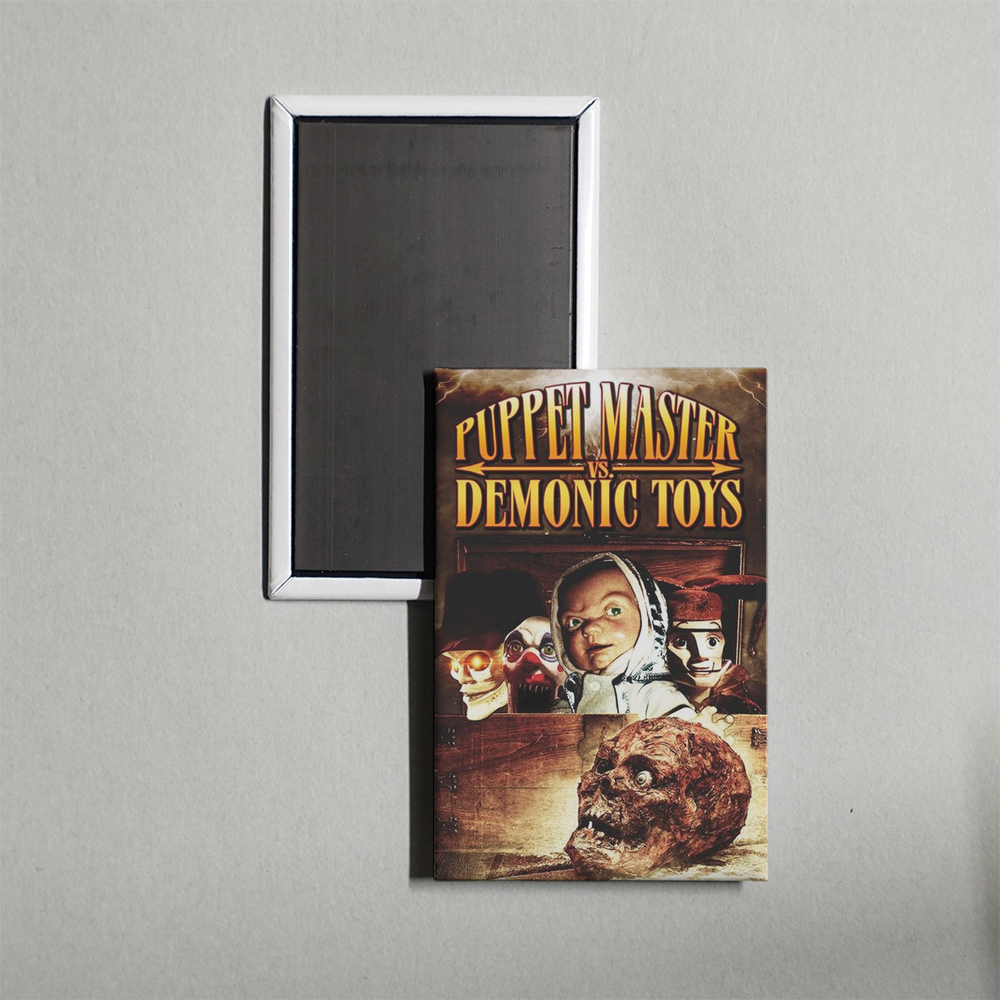 Puppet Master vs Demonic Toys Mini Movie Fridge Magnet