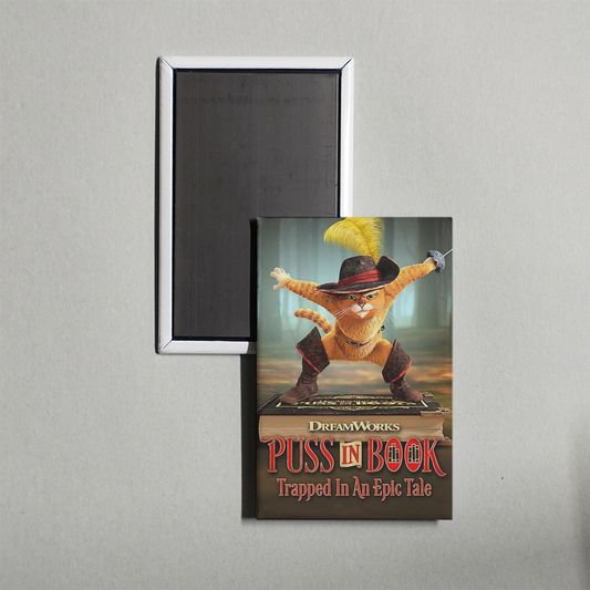 Puss in Book Trapped in an Epic Tale Mini Movie Fridge Magnet