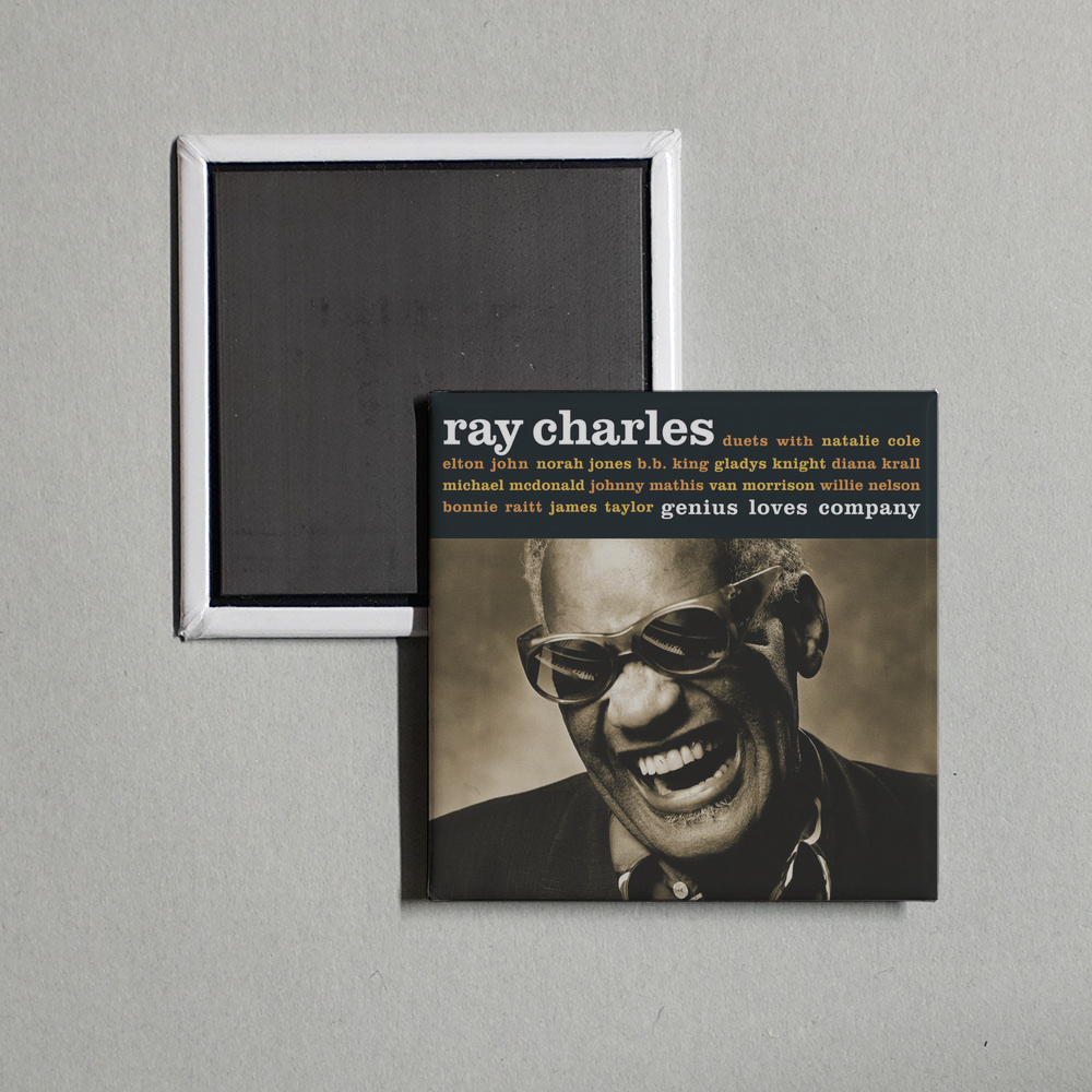 Ray Charles - Genius Loves Company Album Cover Fridge Magnet