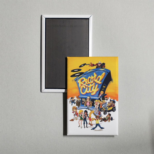 Record City Mini Movie Fridge Magnet