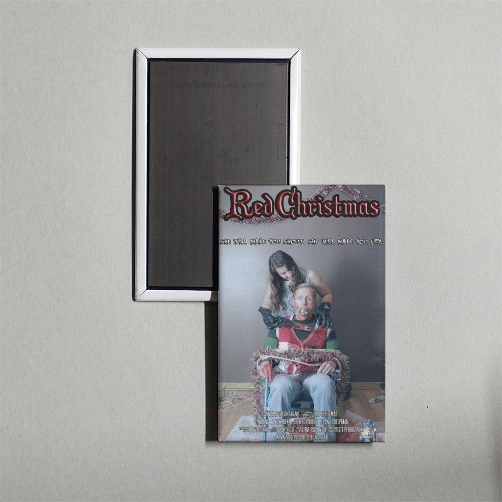 Red Christmas Mini Movie Fridge Magnet