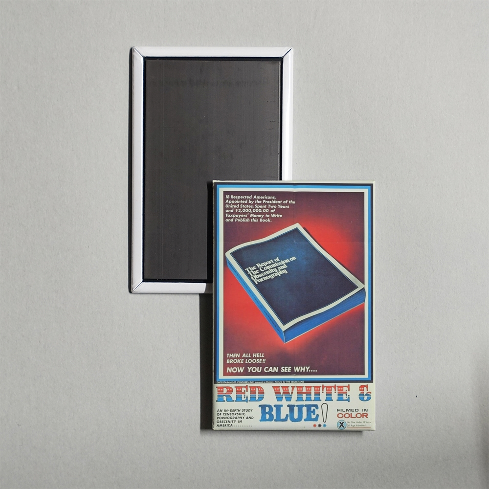 Red, White and Blue Mini Movie Fridge Magnet