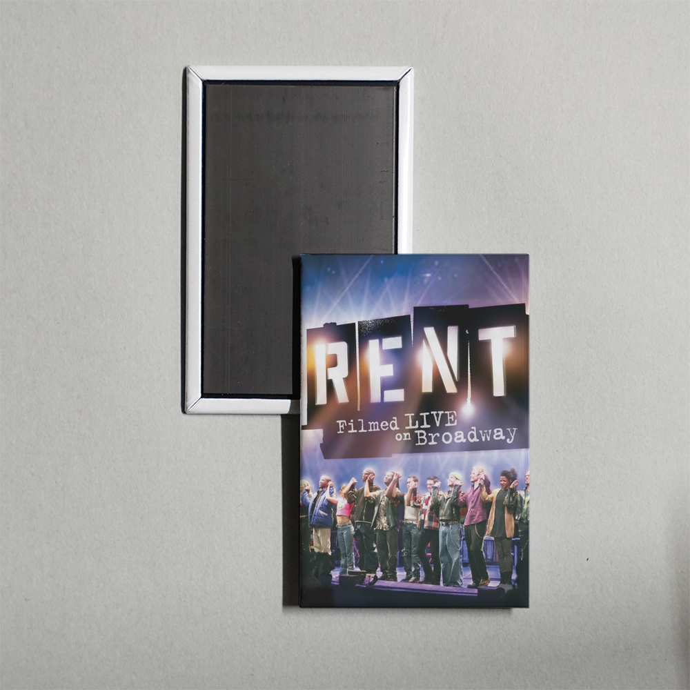 Rent Filmed Live on Broadway Mini Movie Fridge Magnet