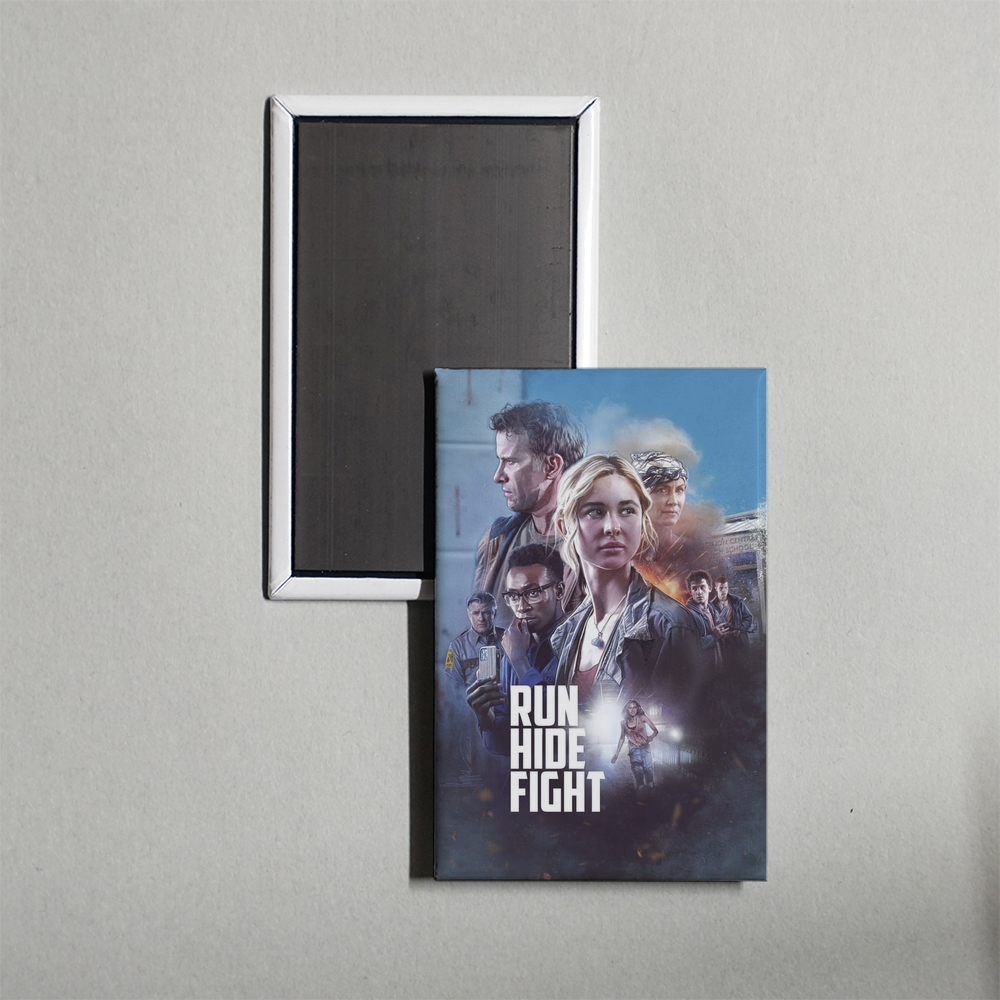 Run Hide Fight Mini Movie Fridge Magnet