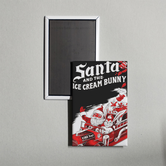 Santa and the Ice Cream Bunny Mini Movie Fridge Magnet