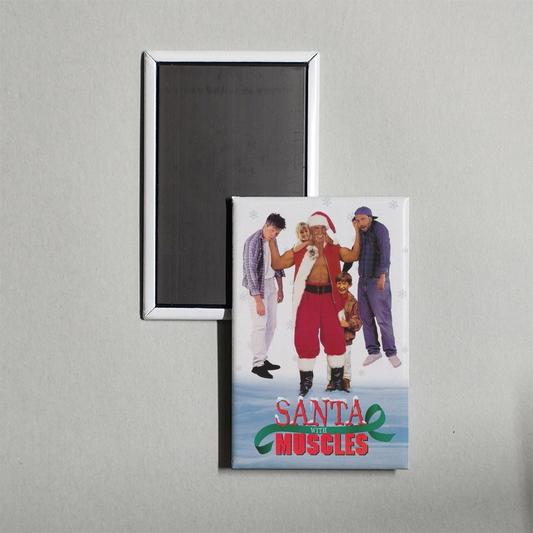 Santa with Muscles Mini Movie Fridge Magnet