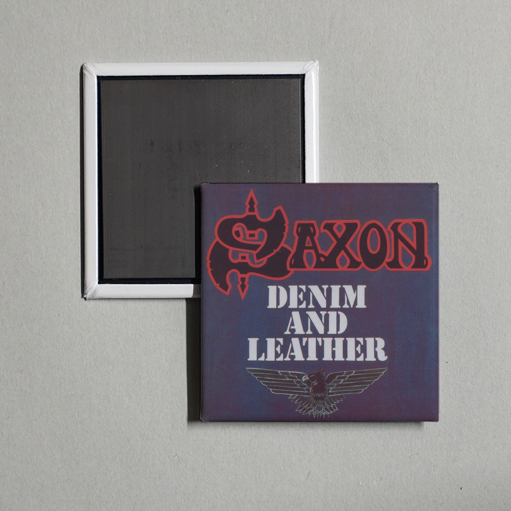 Saxon - Denim and Leather Album Cover Fridge Magnet
