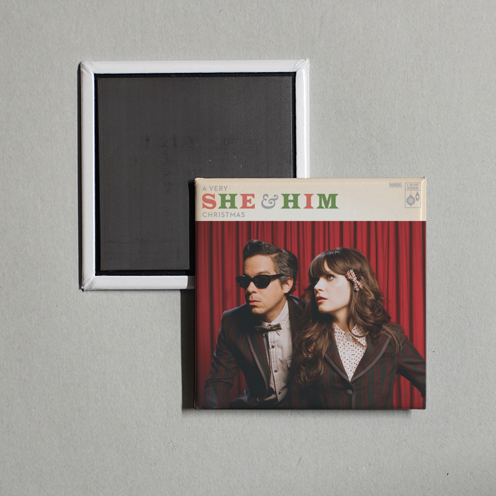 She & Him - A Very She & Him Christmas Album Cover Fridge Magnet