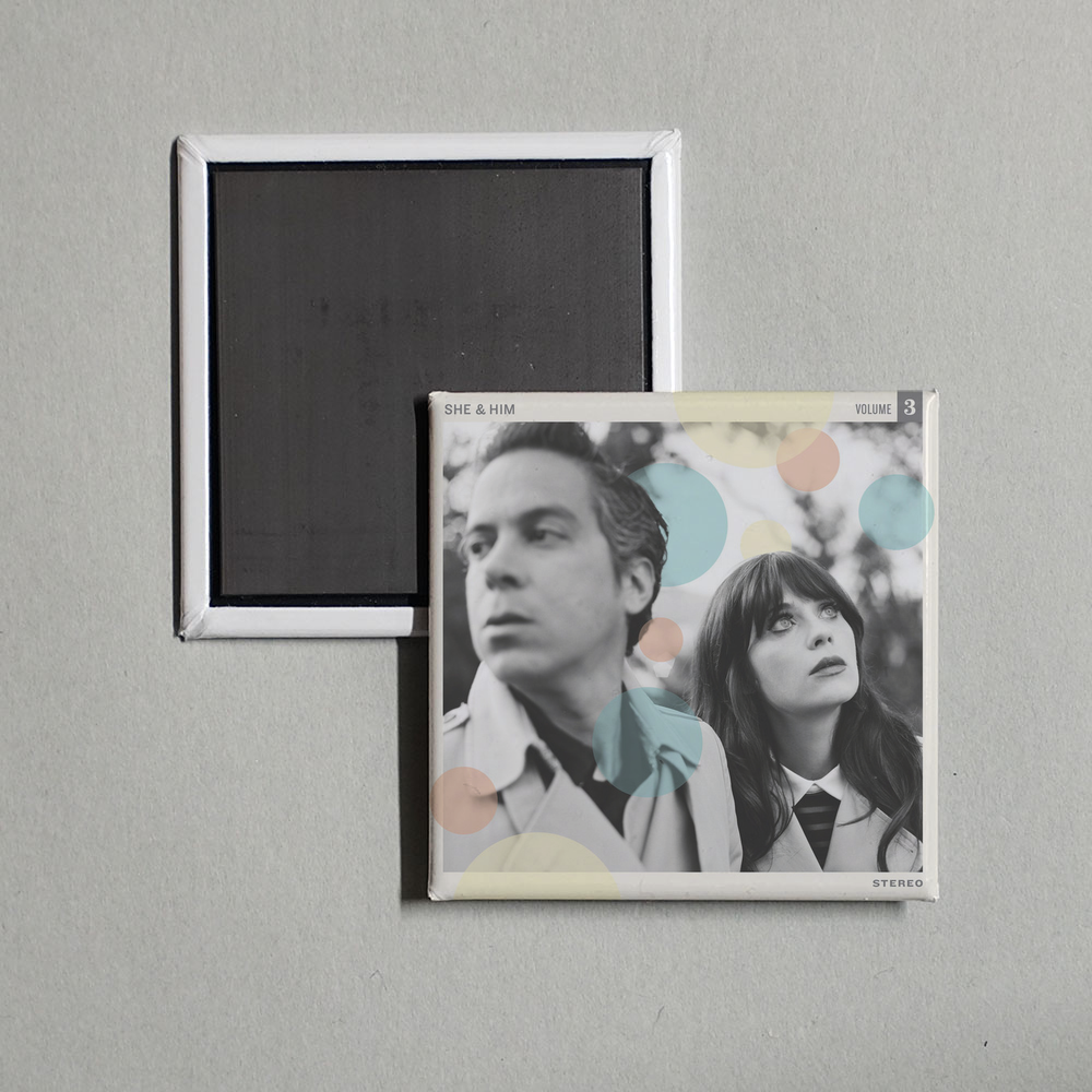 She & Him - Volume 3 Album Cover Fridge Magnet