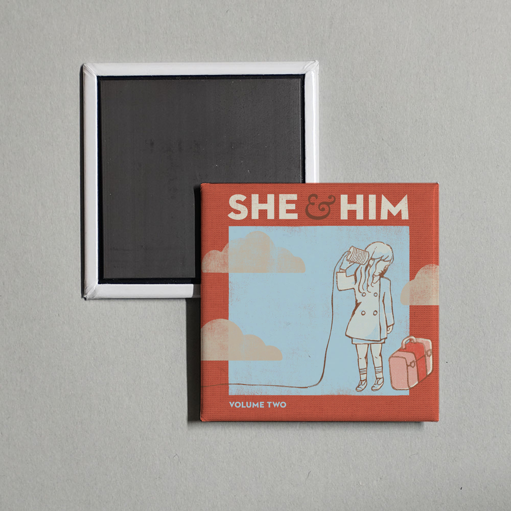 She & Him - Volume Two Album Cover Fridge Magnet