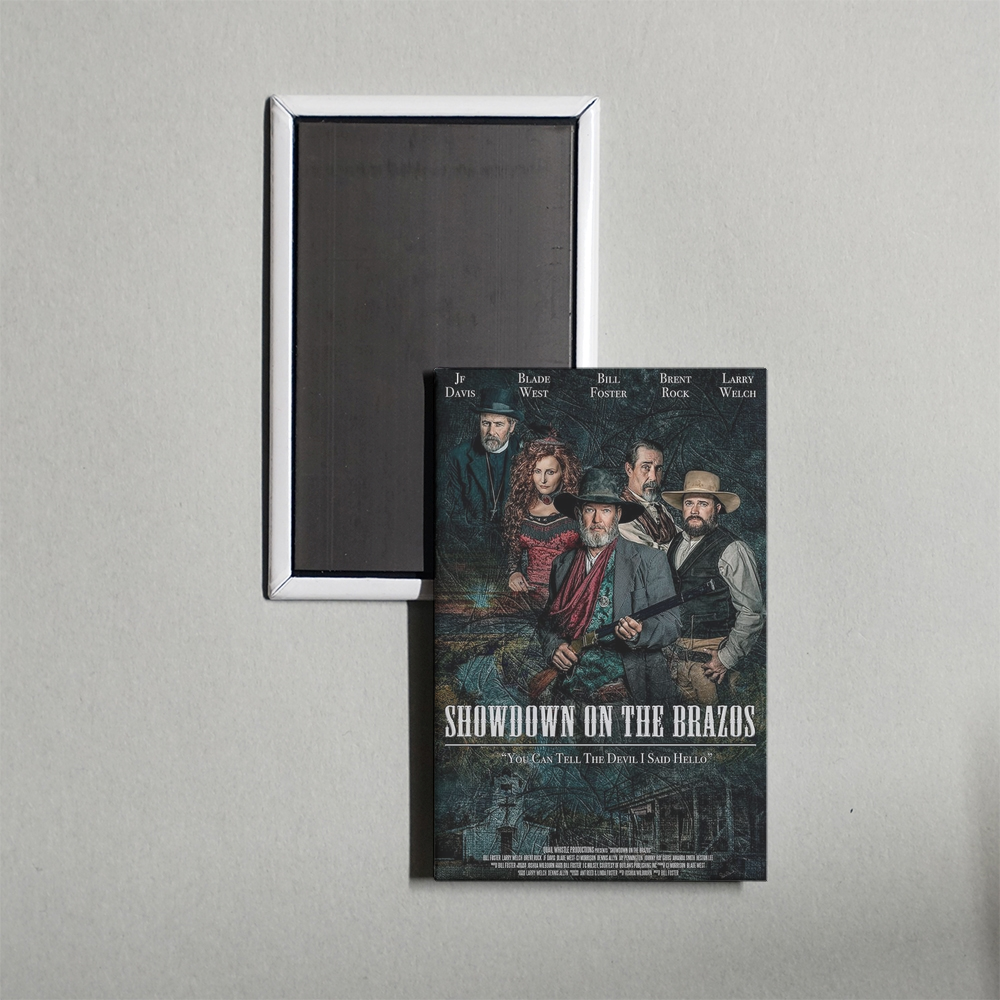 Showdown on the Brazos Mini Movie Fridge Magnet