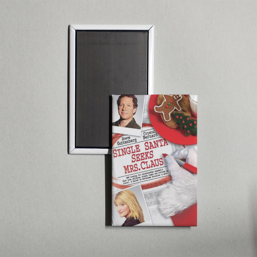 Single Santa Seeks Mrs. Claus Mini Movie Fridge Magnet