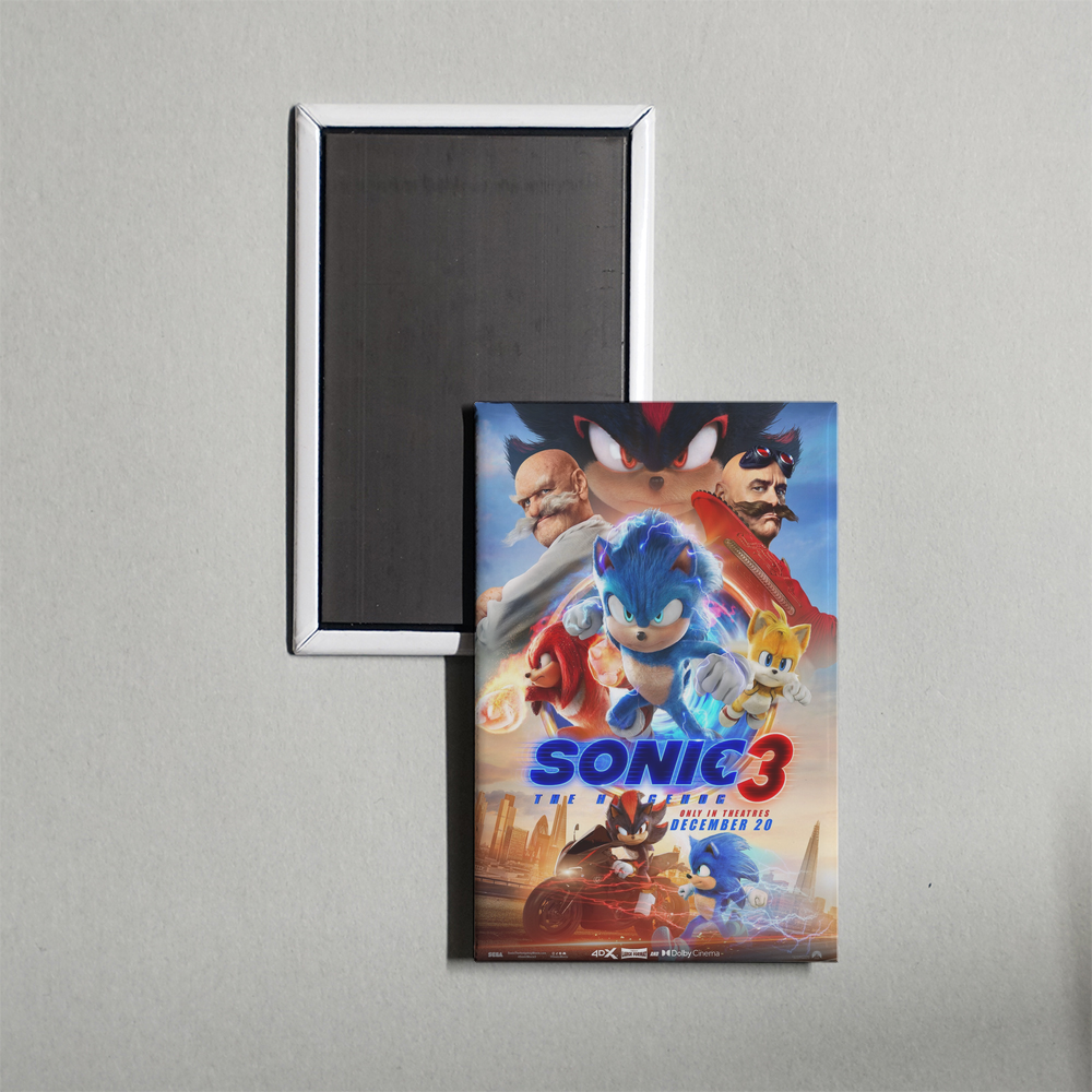 Sonic The Hedgehog 3 D Mini Movie Fridge Magnet