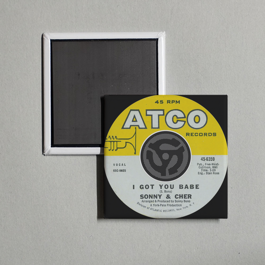Sonny & Cher - I Got You Babe  It's Gonna Rain [Digital 45] Album Cover Fridge Magnet