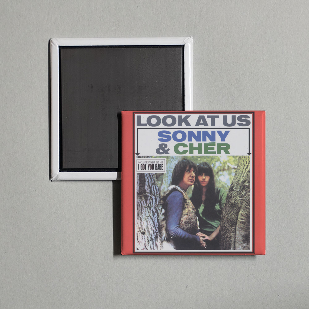 Sonny & Cher - Look At Us Album Cover Fridge Magnet