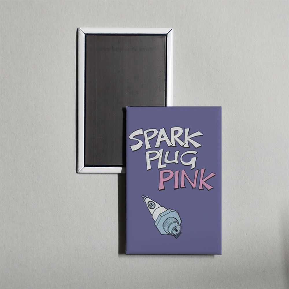 Spark Plug Pink Mini Movie Fridge Magnet