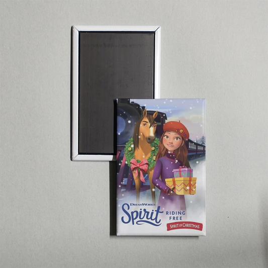 Spirit Riding Free Spirit of Christmas Mini Movie Fridge Magnet