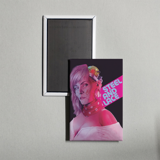 Steel and Lace Mini Movie Fridge Magnet