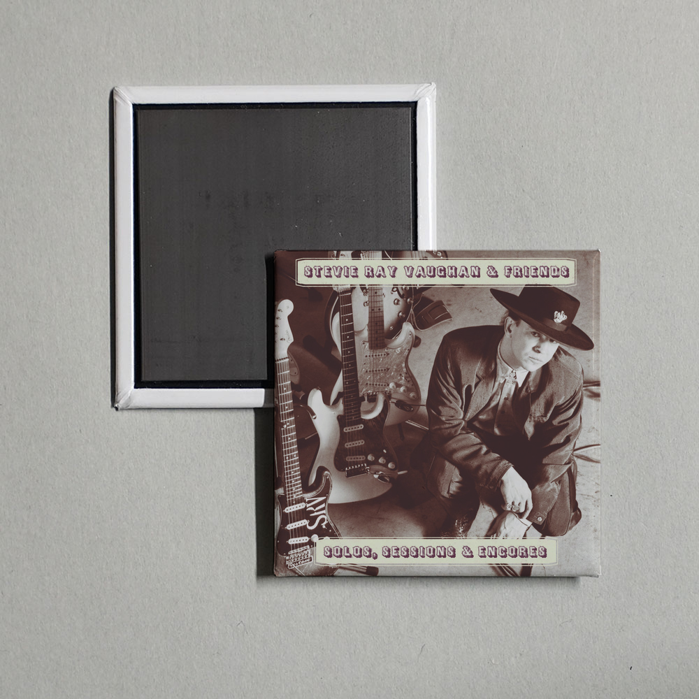 Stevie Ray Vaughan - Solos, Sessions & Encores Album Cover Fridge Magnet