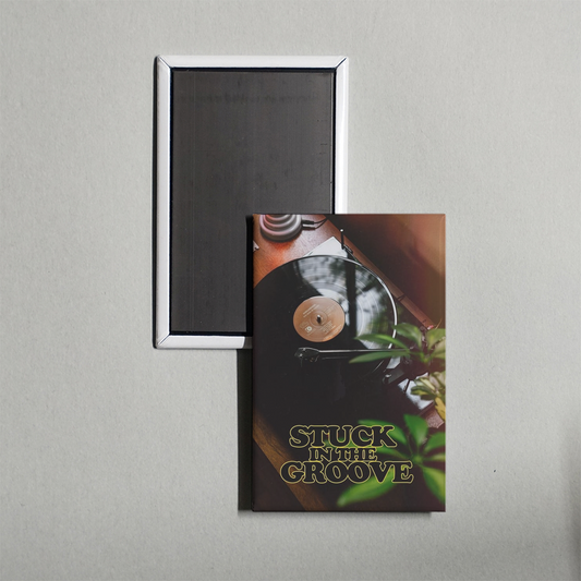 Stuck in the Groove Mini Movie Fridge Magnet