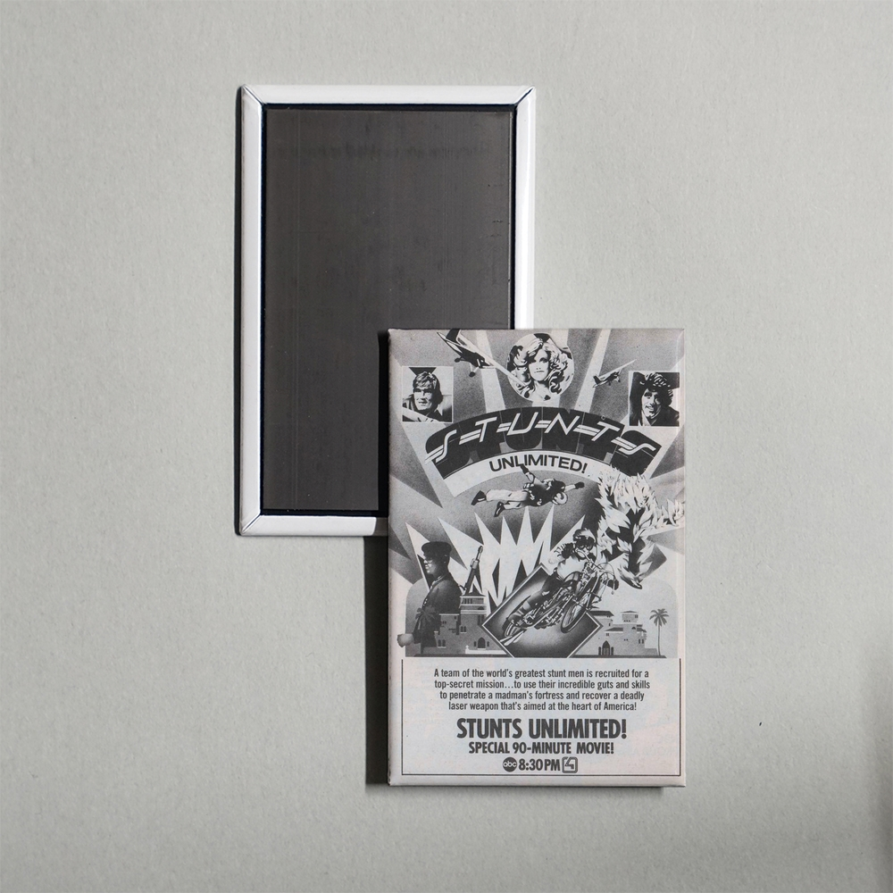 Stunts Unlimited Mini Movie Fridge Magnet