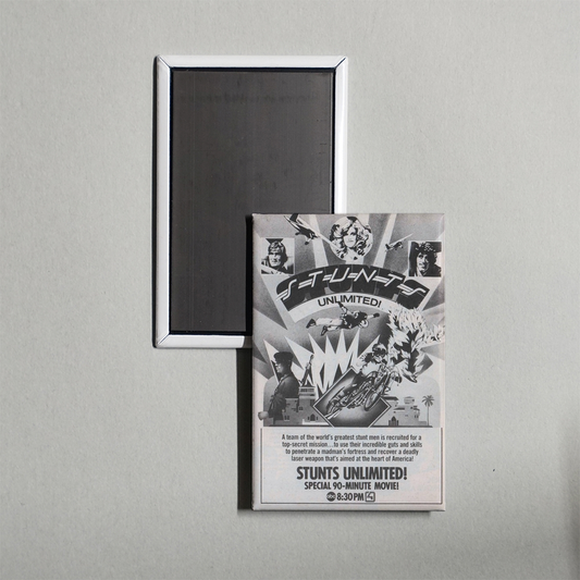 Stunts Unlimited Mini Movie Fridge Magnet