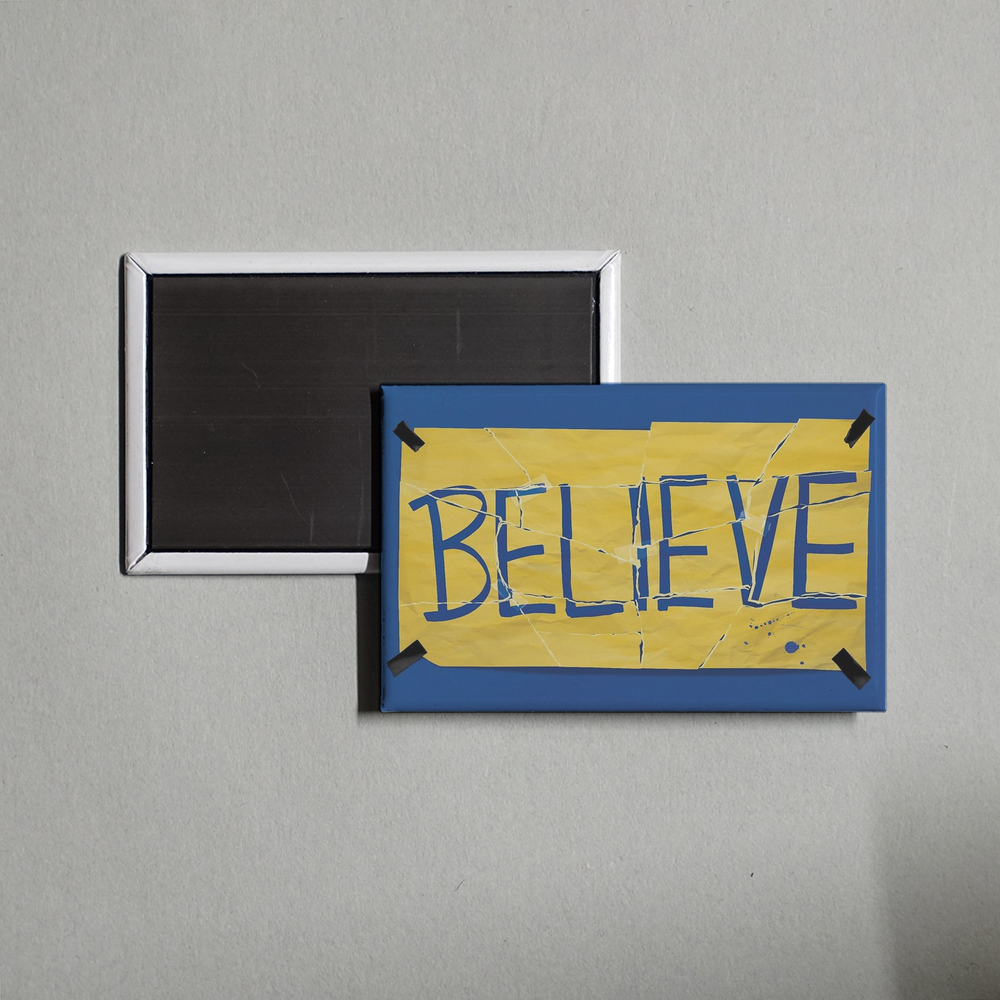 Ted Lasso Torn Ripped Believe Sign Fridge Magnet