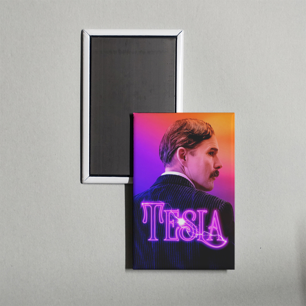 Tesla Mini Movie Fridge Magnet