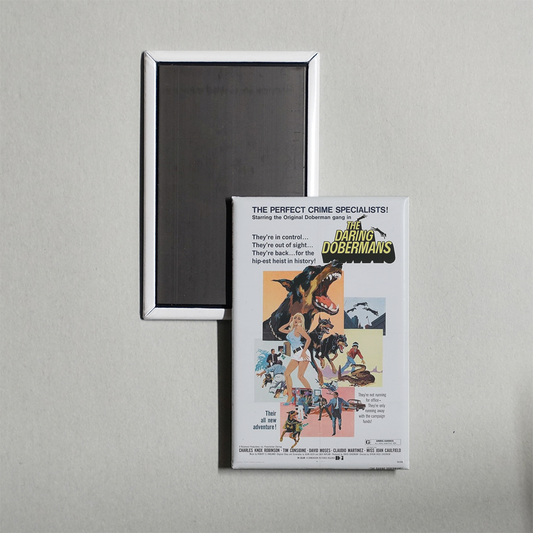The Daring Dobermans Mini Movie Fridge Magnet