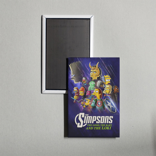 The Good, the Bart, and the Loki Mini Movie Fridge Magnet